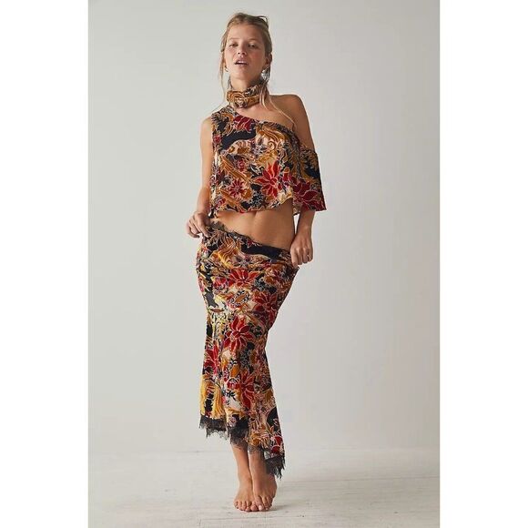 NWT FREE PEOPLE Sz M BALI WILDEST DREAM HALF SLIP MIDI SKIRT - Picture 1 of 4